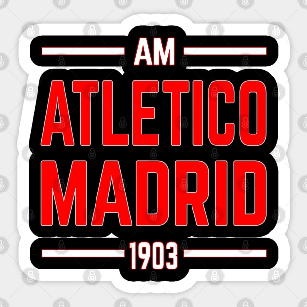Atletico Madrid AM 1903 Sticker by Medo Creations